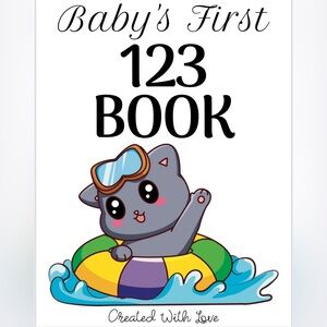 Baby's First 123 Book with 20 pages of cute Designs to color for baby.